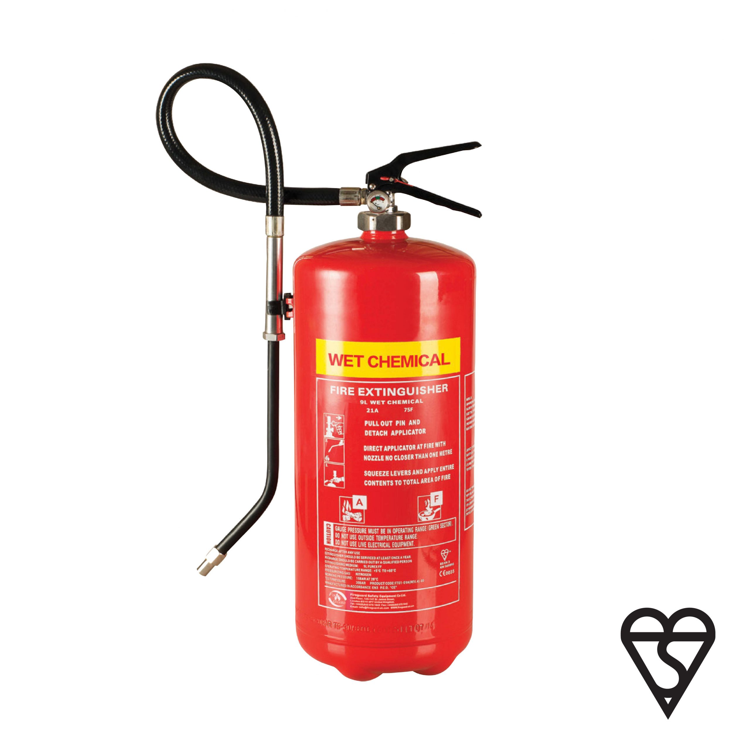 9 LTR WET CHEM FIRE EXTINGUISHER FIREGUARD FGWC9-F